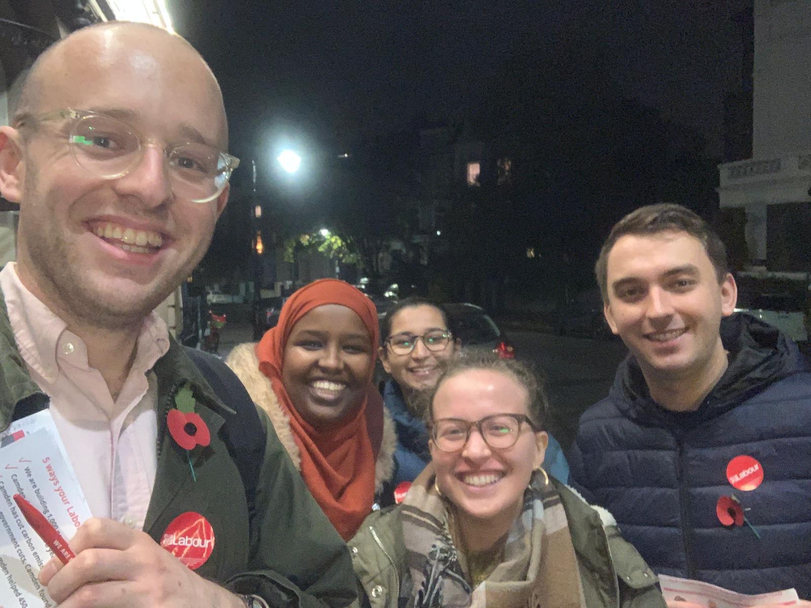 Sagal out campaigning with Labour members in 2022